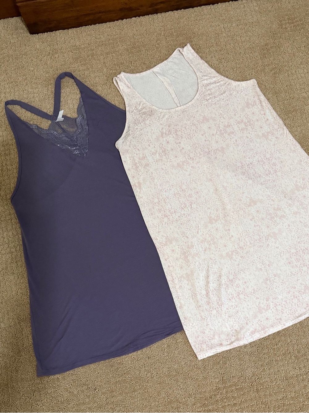2️⃣ Women’s Gowns - Purple Lace Trim & Light Pink, Size Large